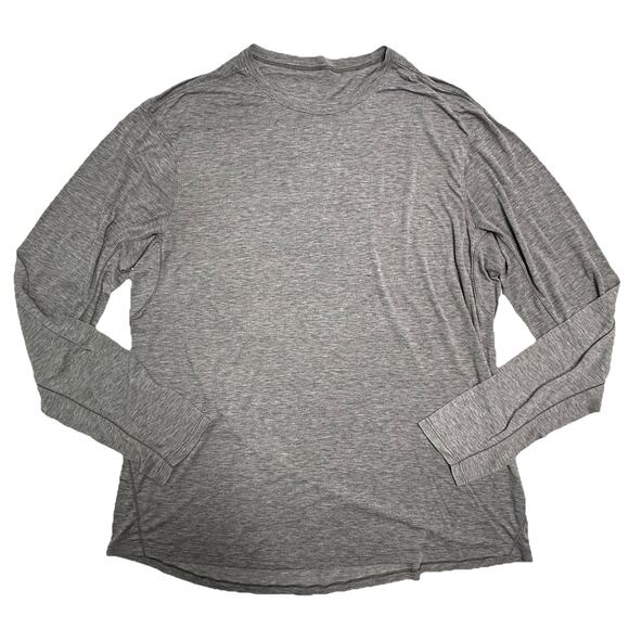 Lululemon Mens Stretch Long Sleeve Performance Shirt Gray Heathered XXL Running - Picture 1 of 8